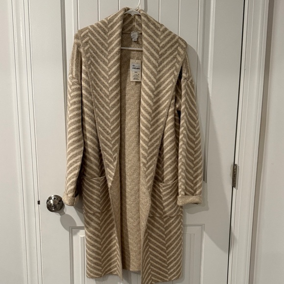 a new day Sweaters - a new day Beige Chevron Coatigan